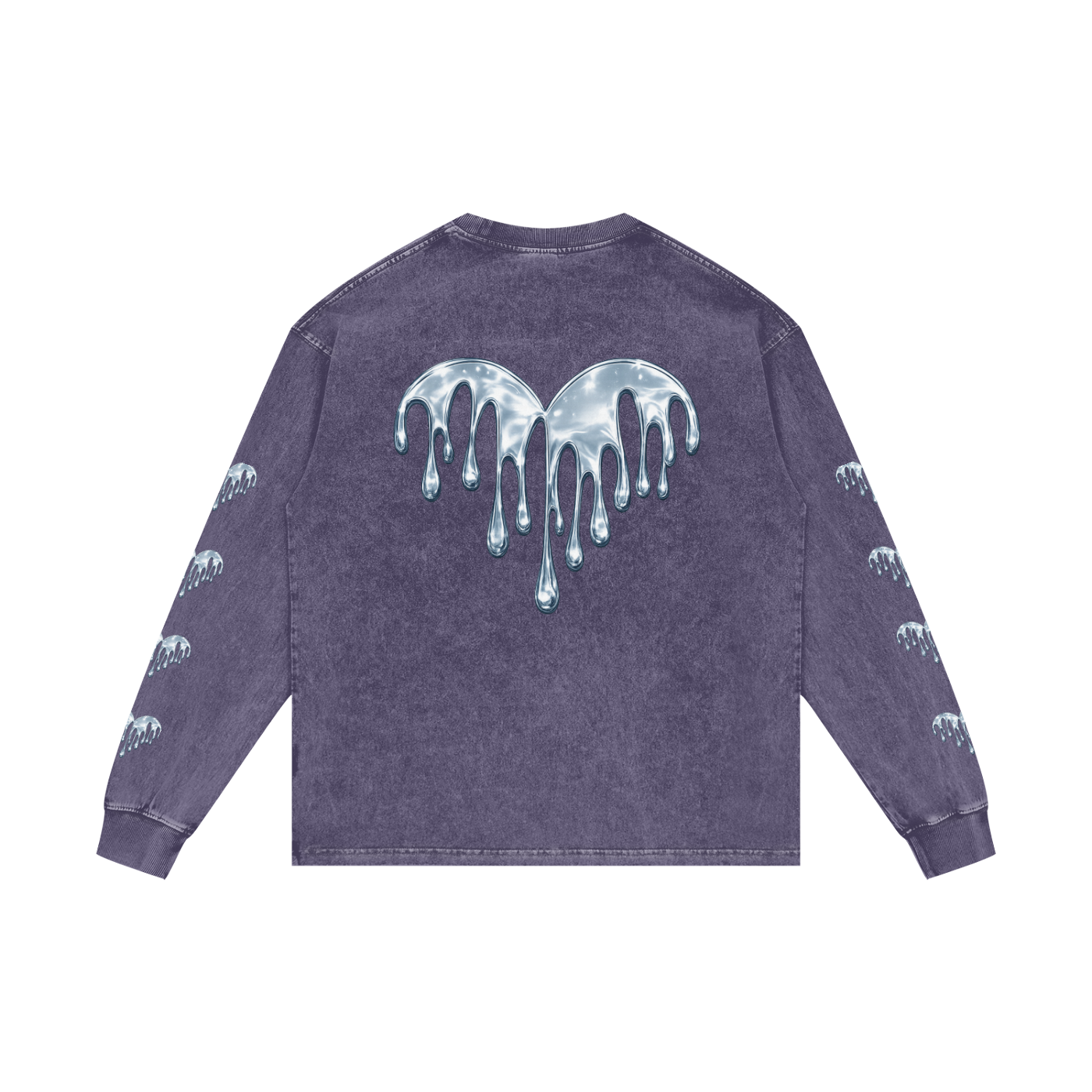 Forever Drippin Acid Wash Oversize Long Sleeve T-Shirt (Online Only)