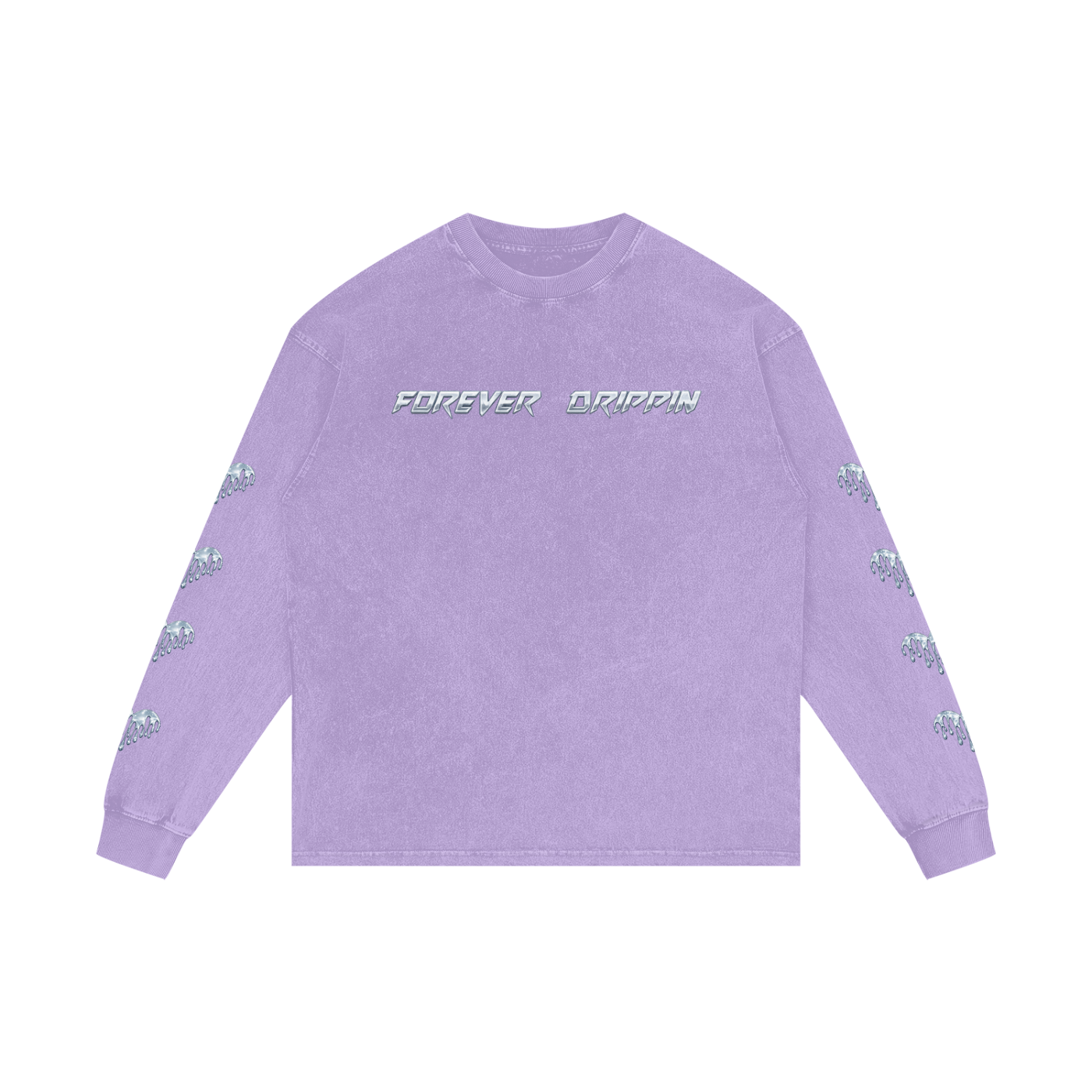 Forever Drippin Acid Wash Oversize Long Sleeve T-Shirt (Online Only)