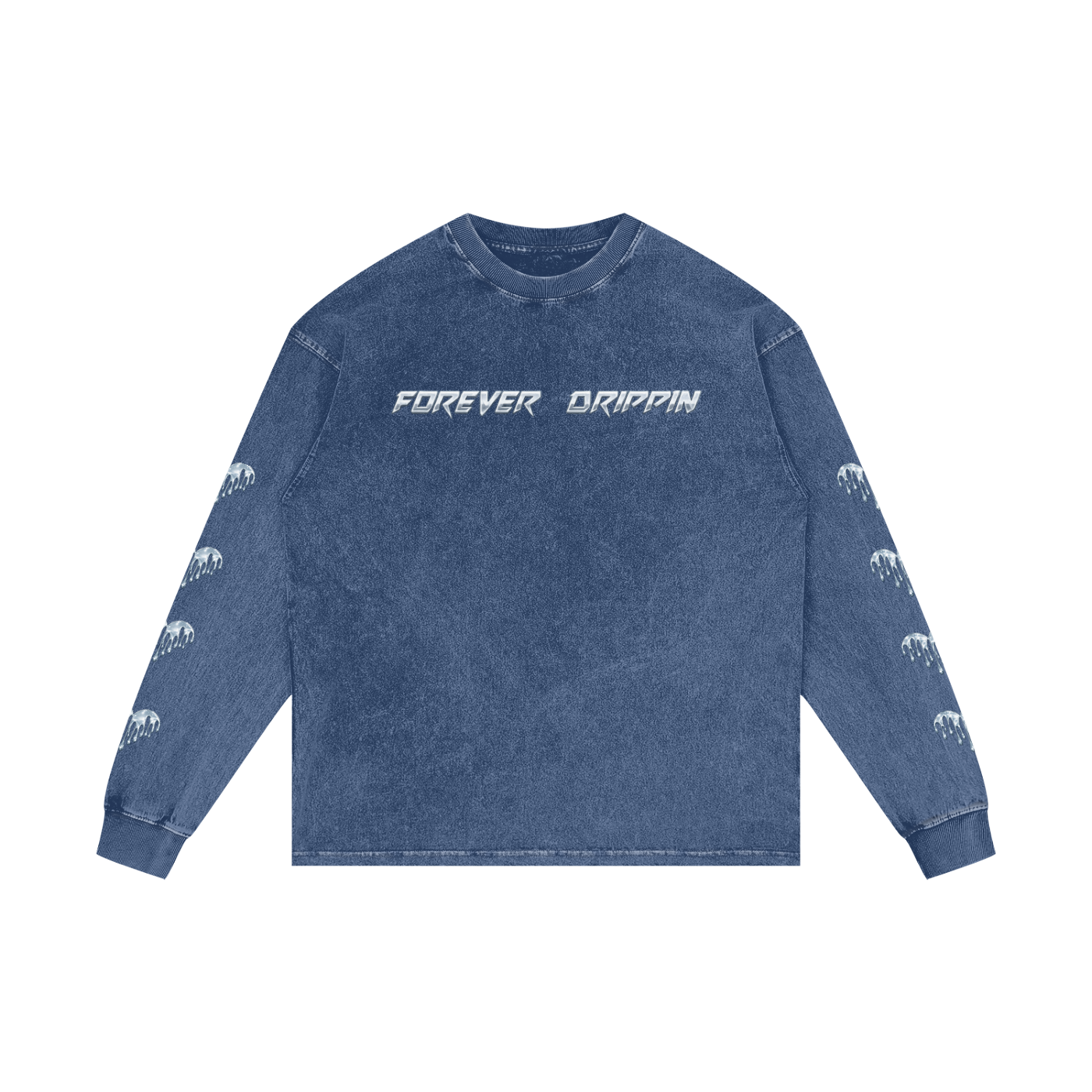 Forever Drippin Acid Wash Oversize Long Sleeve T-Shirt (Online Only)