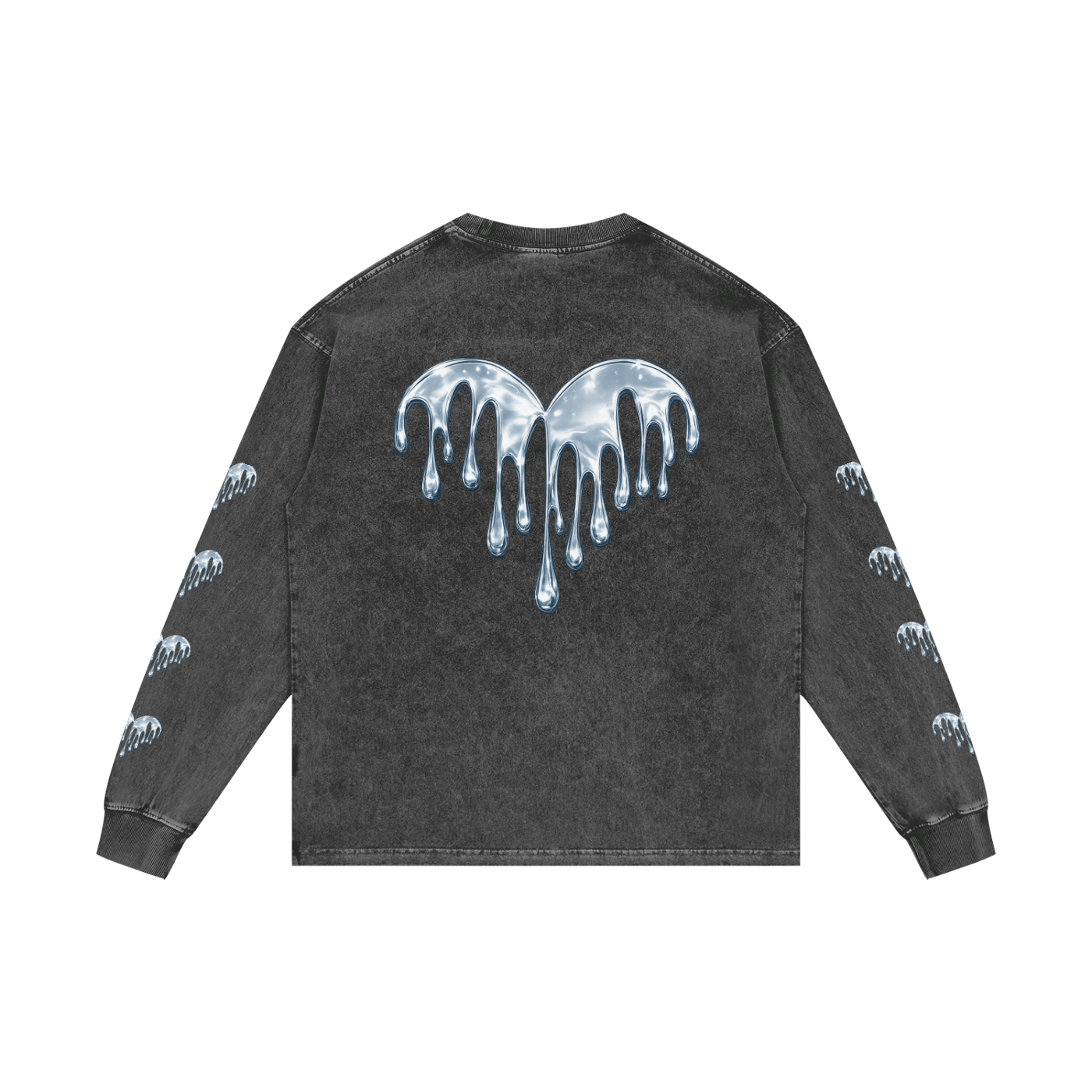 Forever Drippin Acid Wash Oversize Long Sleeve T-Shirt (Online Only)