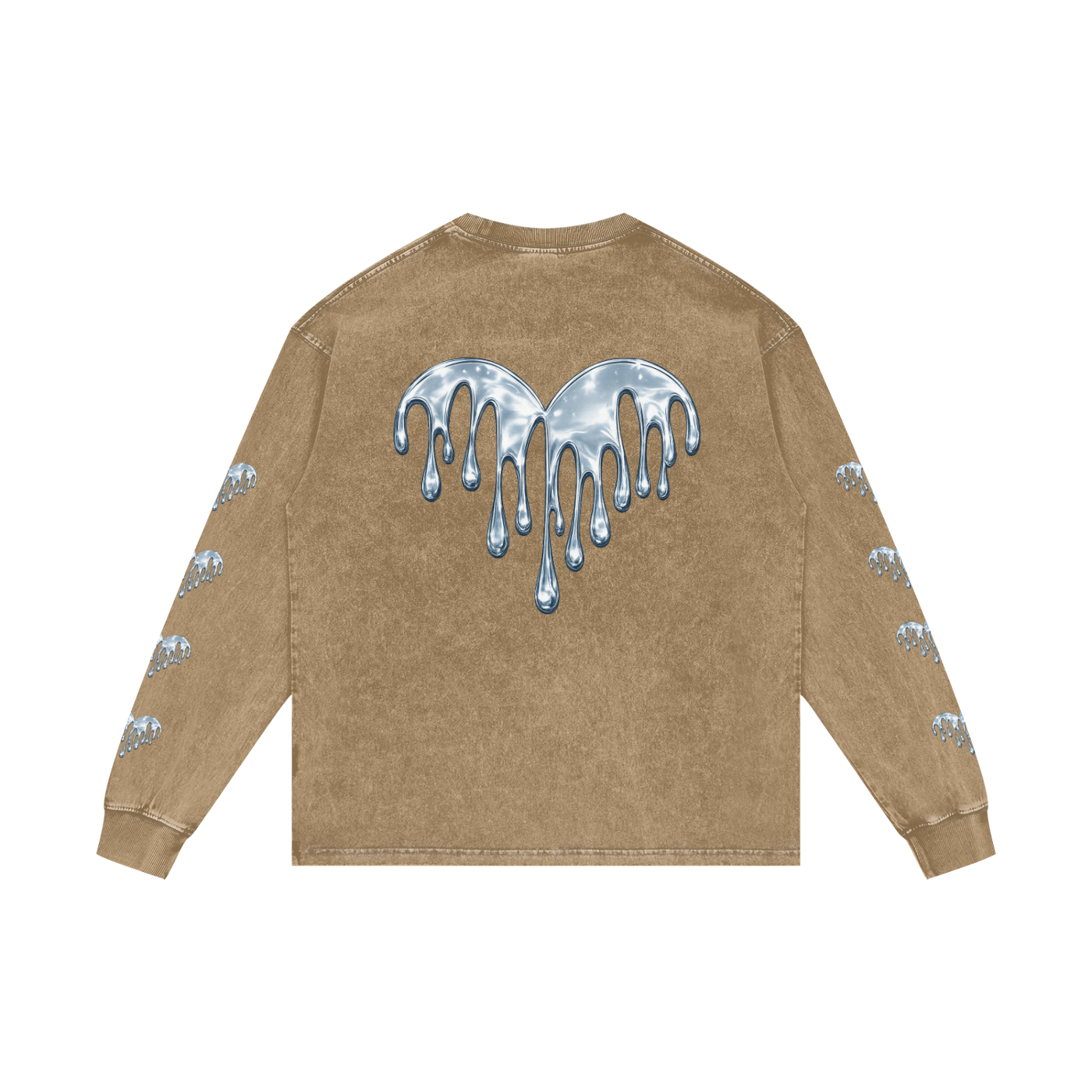 Forever Drippin Acid Wash Oversize Long Sleeve T-Shirt (Online Only)