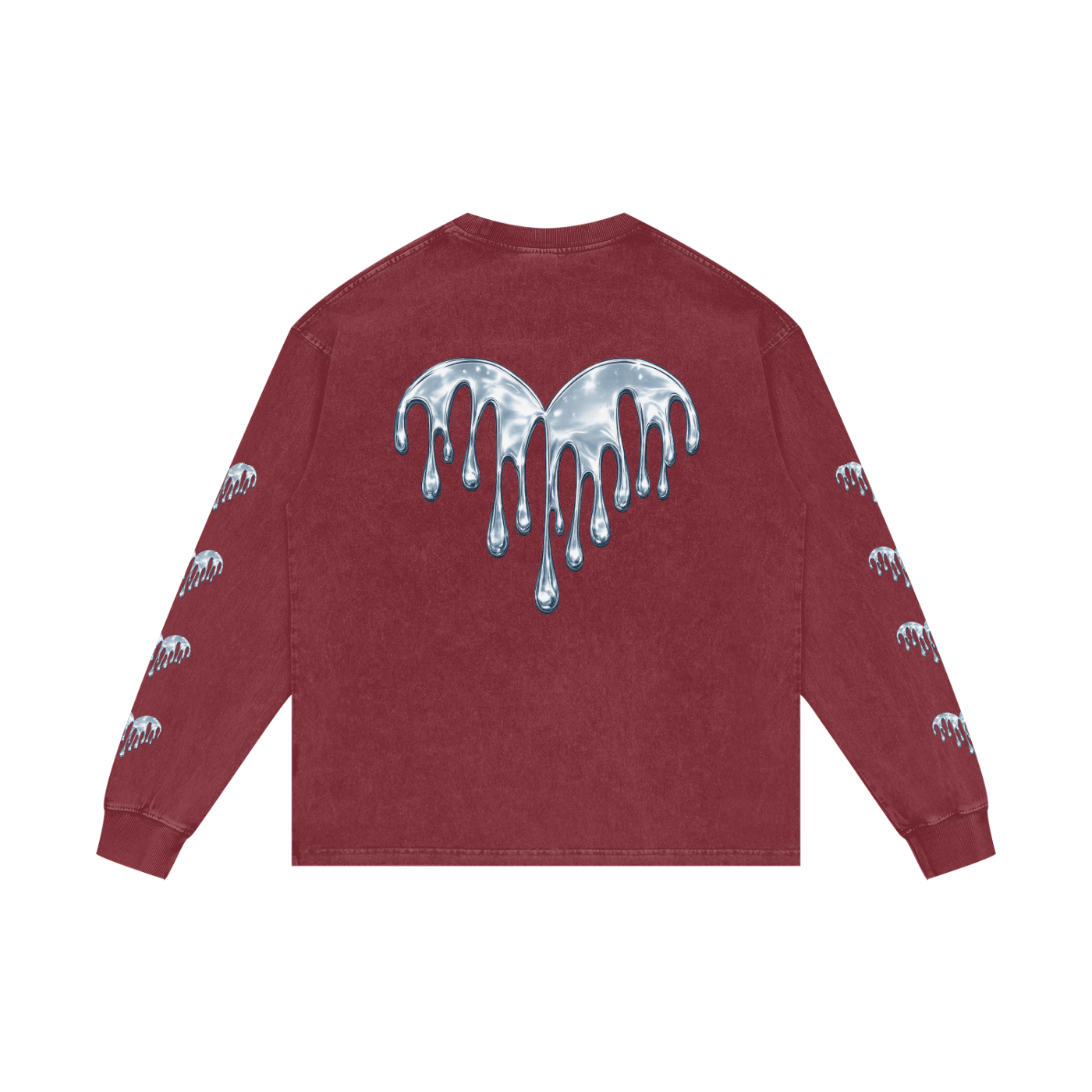 Forever Drippin Acid Wash Oversize Long Sleeve T-Shirt (Online Only)