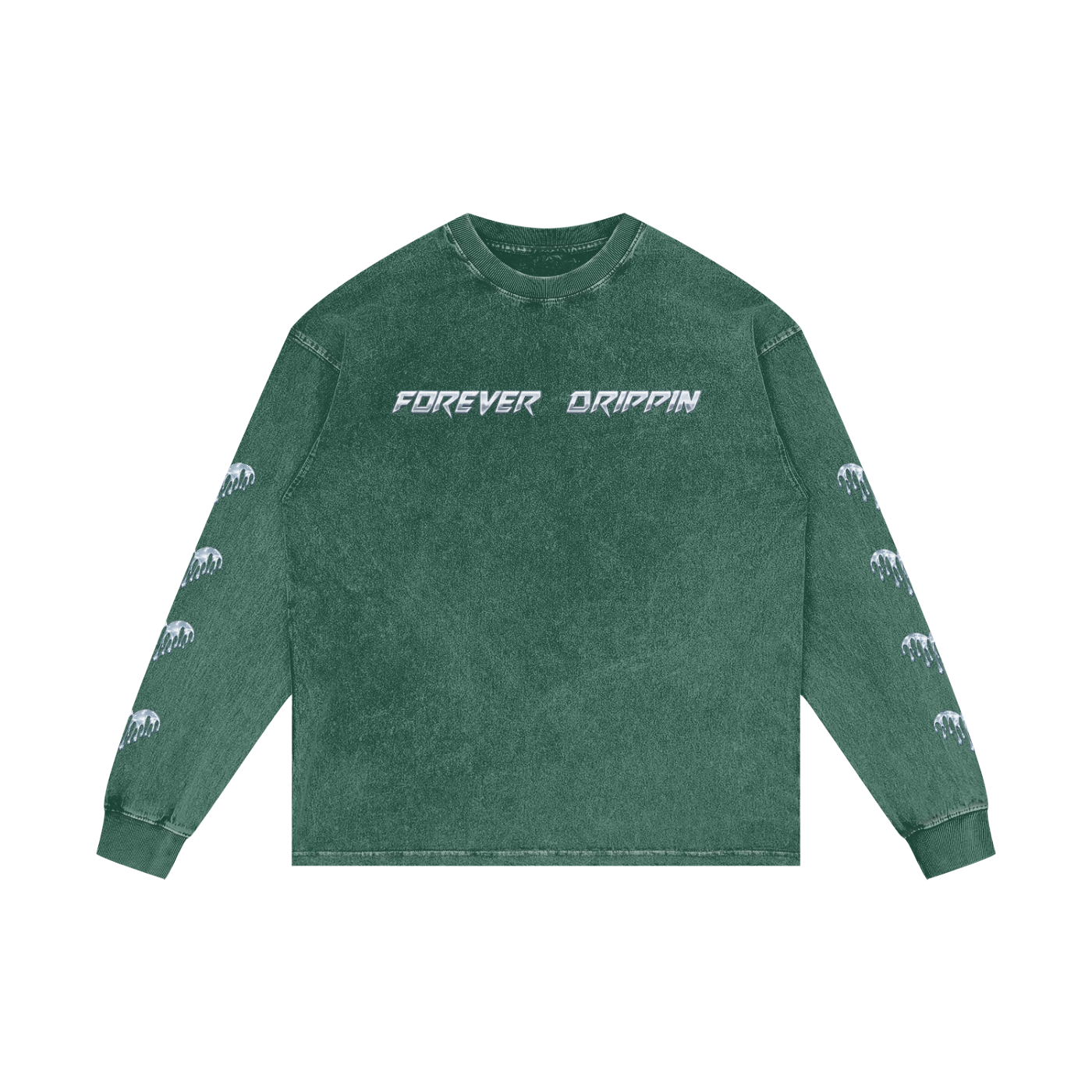 Forever Drippin Acid Wash Oversize Long Sleeve T-Shirt (Online Only)