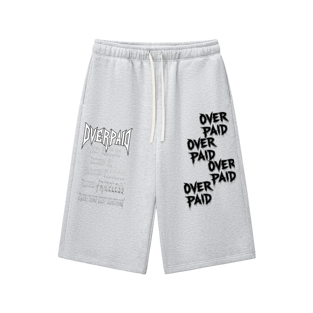 Overpaid Handwritten Relaxed Drawstring Three-quarter Sweatpants