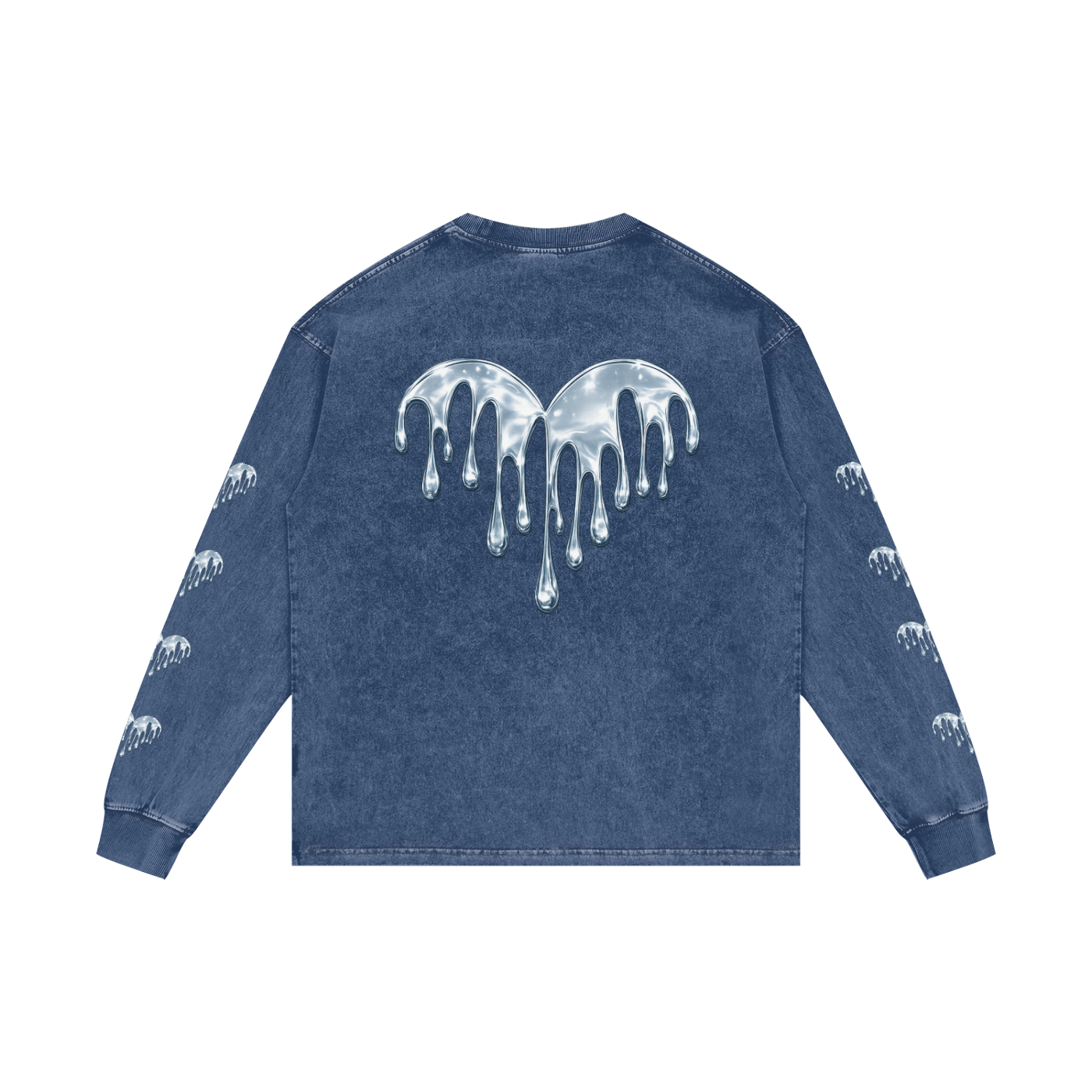 Forever Drippin Acid Wash Oversize Long Sleeve T-Shirt (Online Only)