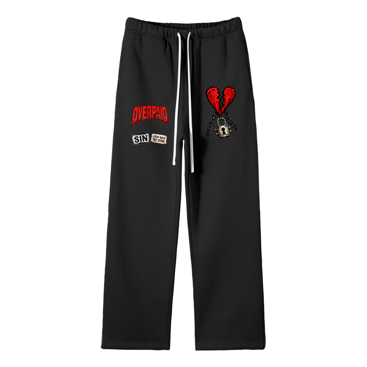 Unisex Solid Color Fleece Straight Leg Pants