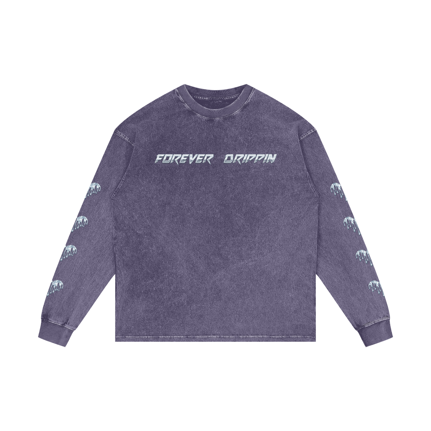 Forever Drippin Acid Wash Oversize Long Sleeve T-Shirt (Online Only)