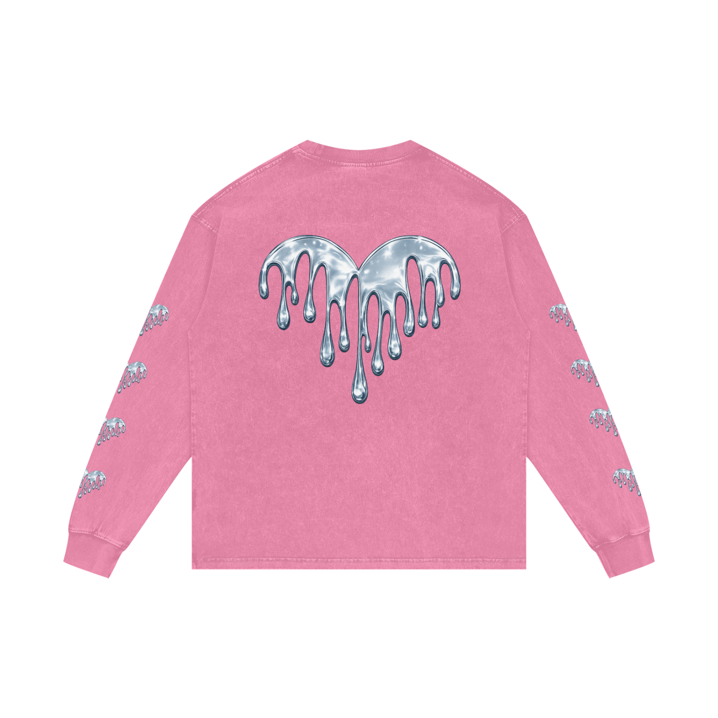 Forever Drippin Acid Wash Oversize Long Sleeve T-Shirt (Online Only)