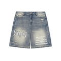 Faded Distressed Baggy Denim Shorts