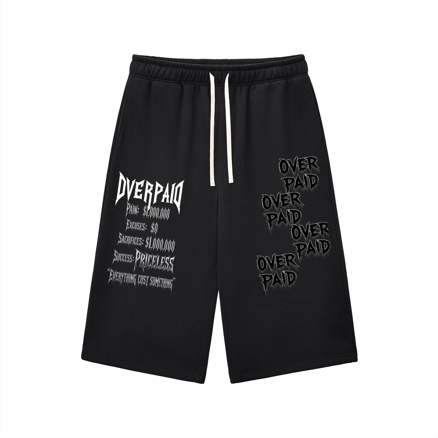 Overpaid Handwritten Relaxed Drawstring Three-quarter Sweatpants