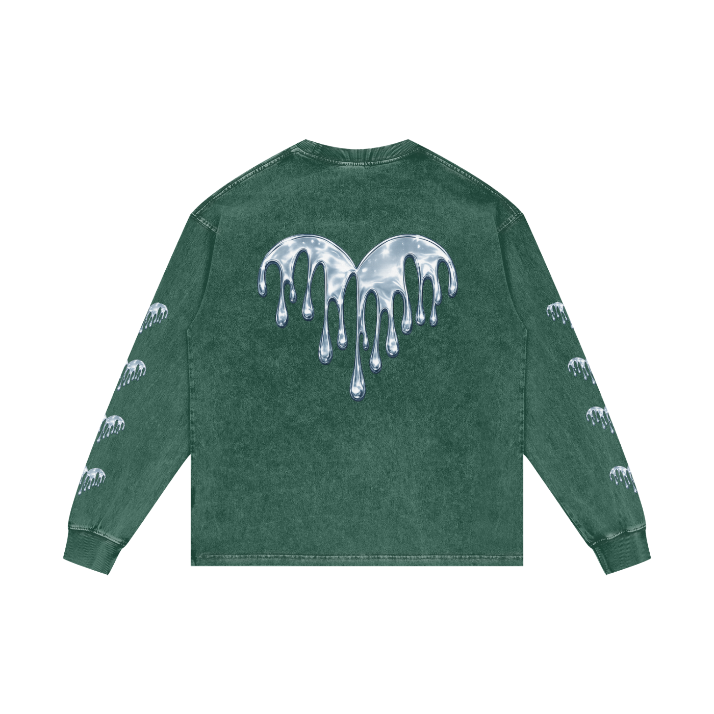 Forever Drippin Acid Wash Oversize Long Sleeve T-Shirt (Online Only)