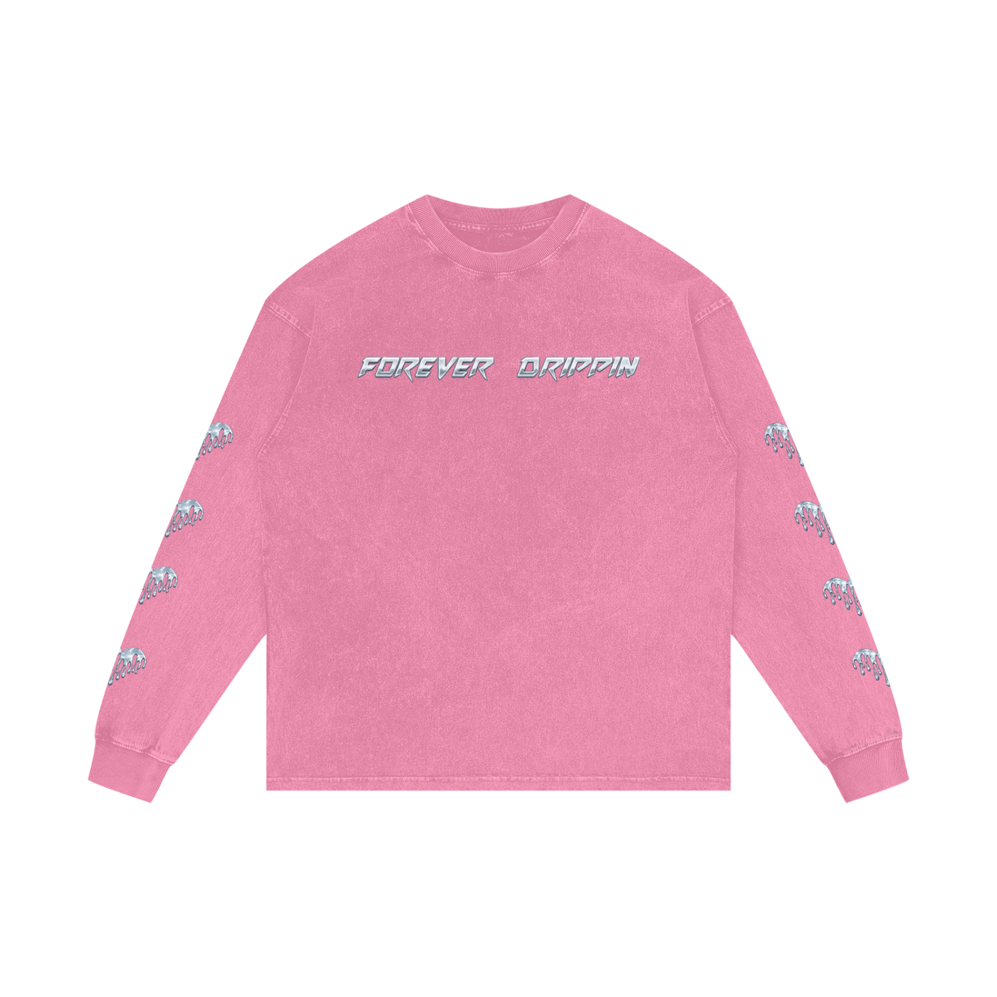 Forever Drippin Acid Wash Oversize Long Sleeve T-Shirt (Online Only)