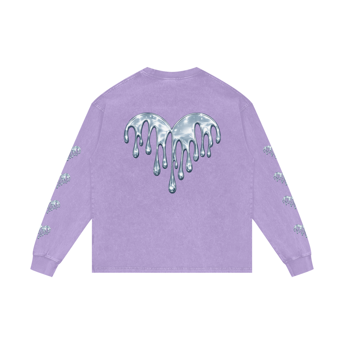 Forever Drippin Acid Wash Oversize Long Sleeve T-Shirt (Online Only)