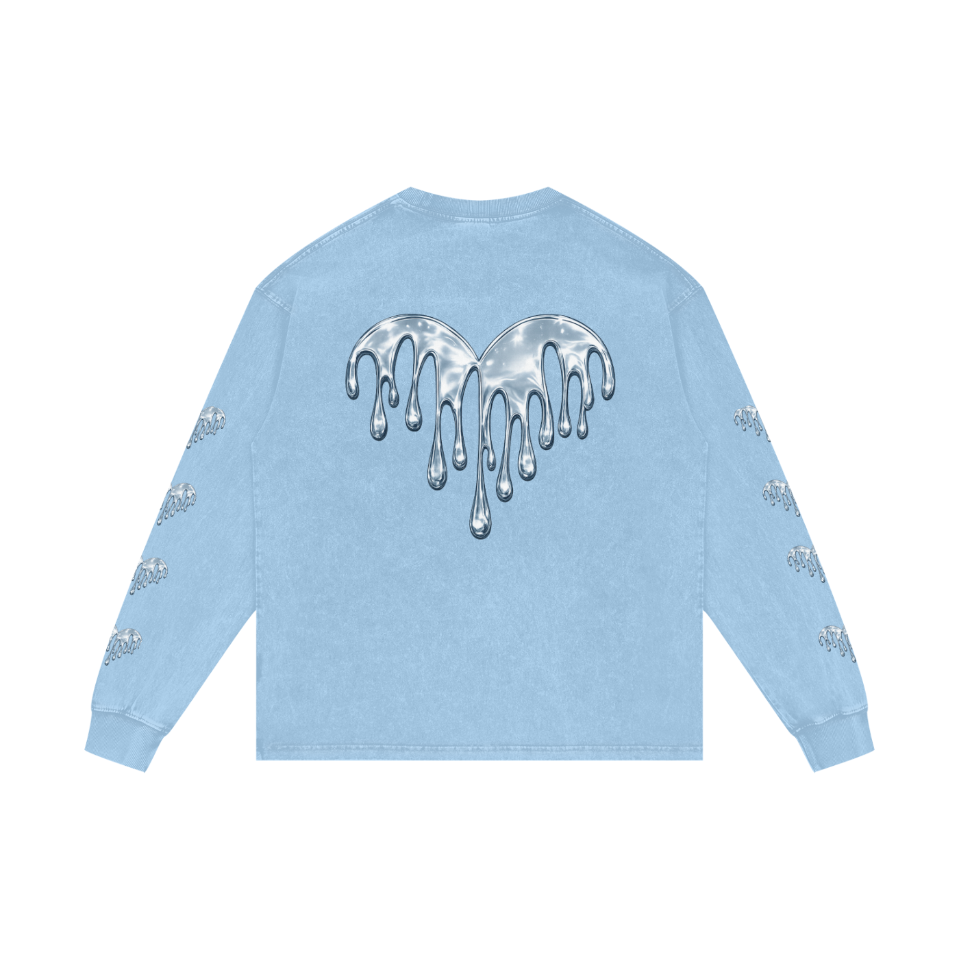 Forever Drippin Acid Wash Oversize Long Sleeve T-Shirt (Online Only)